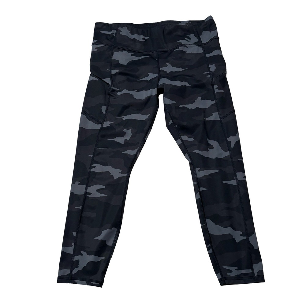 Athleta Contender Camouflage 7/8 Tight Pant Leggings Women's Size XL Black Camo